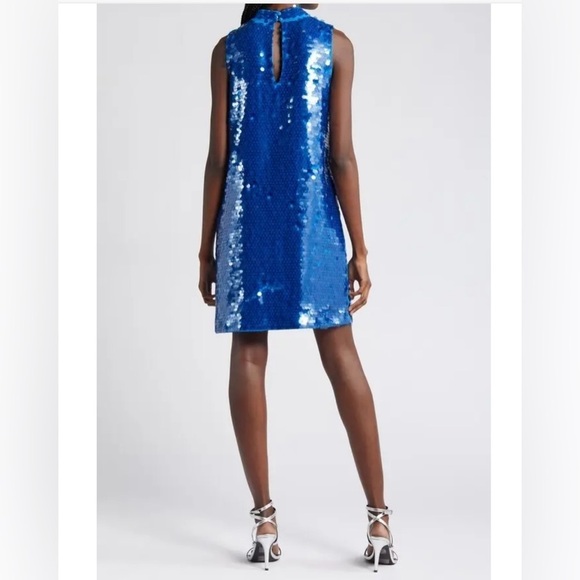 New! CIEBON Anita Bow Paillette Sequin Sleeveless Mini Shift Dress 💙 Small NWT! - Picture 8 of 15